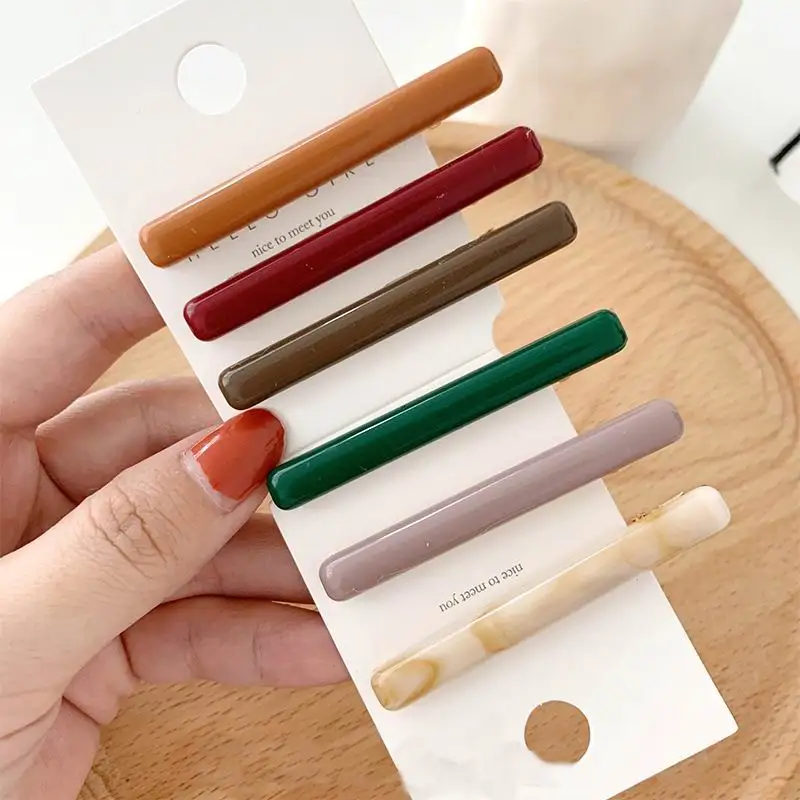 

2019 New Korea Vintage Acrylic Barrettes For Women Simple Hair Accessories Hair Clips Hairpins Wholesale