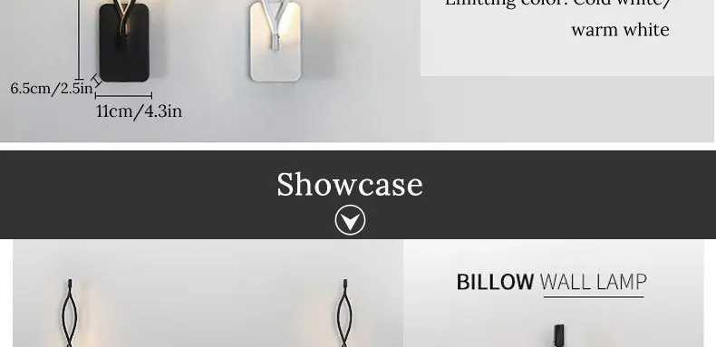 Стена в современном минималистическом стиле лампы Гостиная Спальня прикроватной тумбочке 16 W AC96V-260V светодиодный бра черный белый лампа