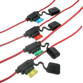 

Car Auto 10A 15A 20A 30A Medium Size Waterproof Standard Blade Type Fuse Holder Maximum Voltage 32V 30cm