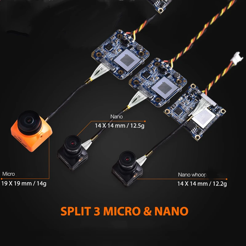 RunCam split 3 Nano Whoop 1080P 60fps HD Запись WDR FPV камера Низкая задержка 16:9/4:3 переключаемый для RC FPV Дрон аксессуары