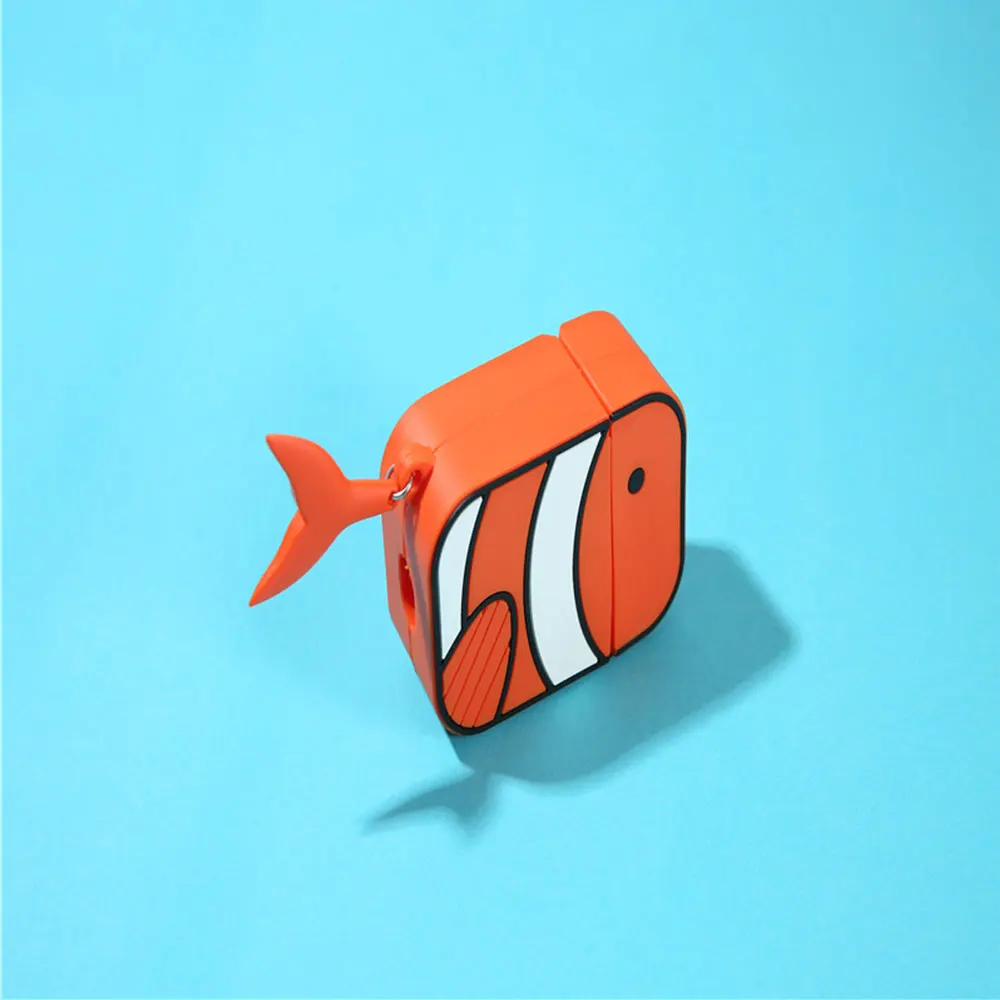 Silicone Case Protective Cover for Apple Airpods pro Bluetooth Earphone cute fish For Airpods Protective Cases Couple - Color: 2