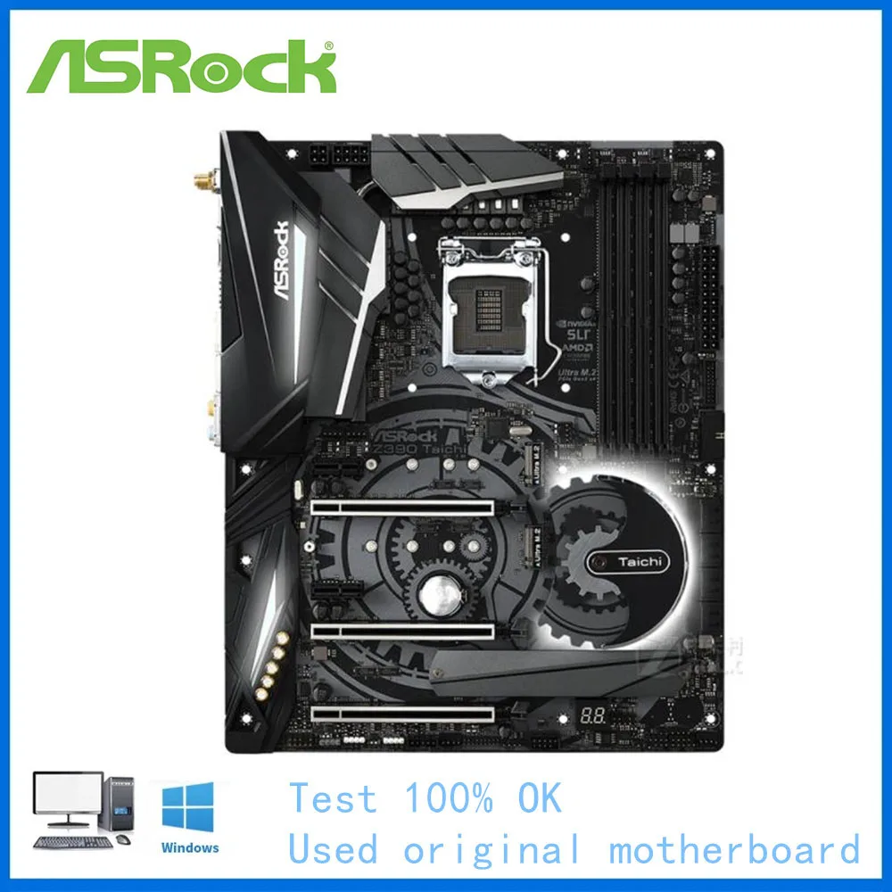 Per Scheda Madre Del Computer Asrock Z390 Taichi Lga 1151 Ddr4 Z390 Scheda Madre Desktop Usata Core I5 9600K I7 9700K Cpu