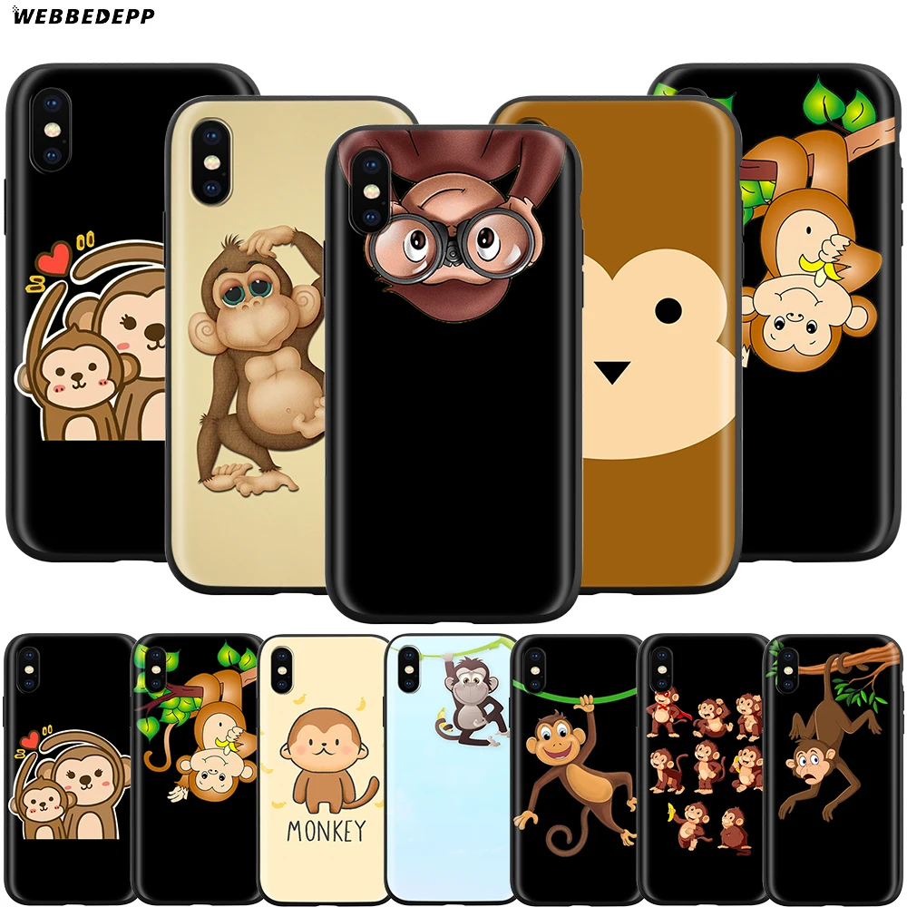 

Webbedepp Amazing Monkey Cartoon Case for Apple iPhone 11 Pro XS Max XR X 8 7 6 6S Plus 5 5S SE