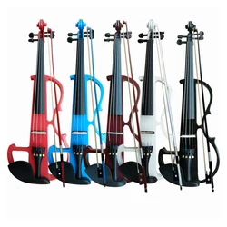 High Grade Beginners Playing Electronic Acoustic Violin Instruments Black Hand Flash 4/4 Electronic Violin