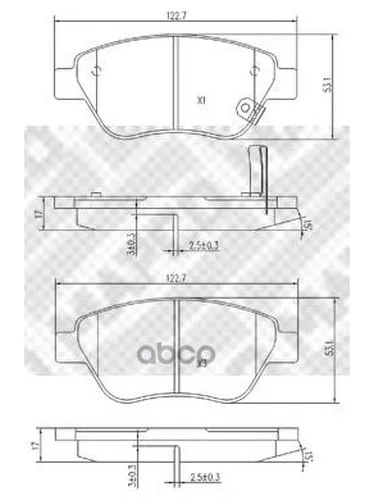 Комплект Передних Тормозных Колодок, Дисковый Тормоз Mapco 6805 Mapco арт. 6805