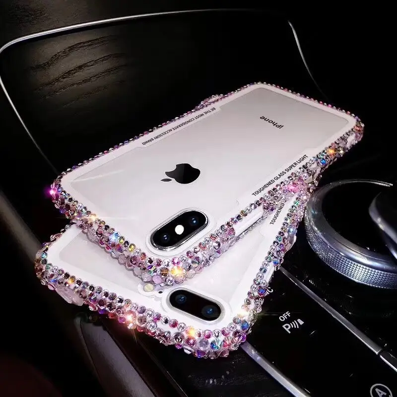 

For Redmi Note 6 7 K20 Pro S2 Shiny Rhinestone Soft Fitted Phone Case For Xiaomi Mi 9 8 SE Lite A1 A2 Hard Acrylic Clear Cover