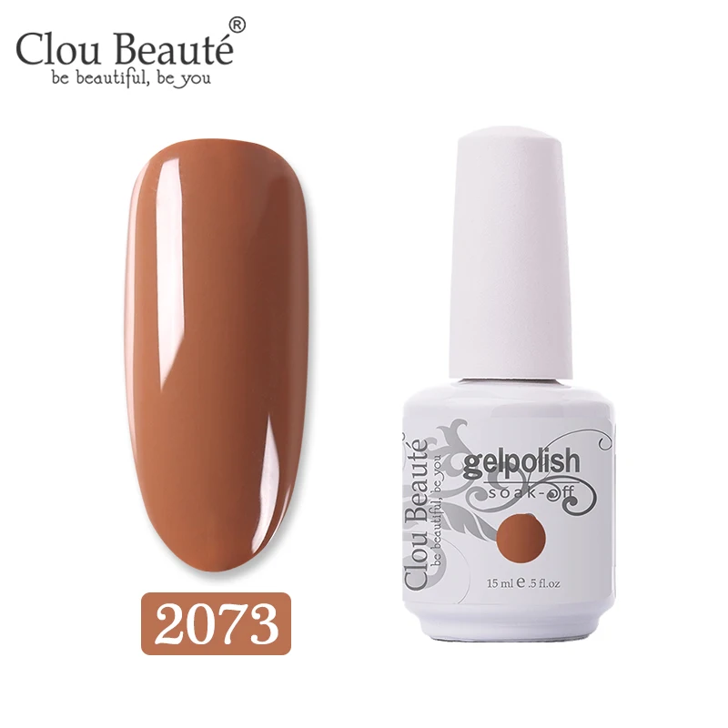2073 Clou Beaute 15 мл тыквенный цветной лак для Ногтей Стойкий цветной гель для украшения ногтей УФ-лак светодиодный гель для маникюра - Цвет: 2073