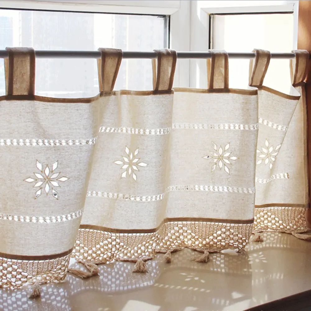 Country Style Linen Home Kitchen Window Cafe Curtain Drape Divider Panel Screen