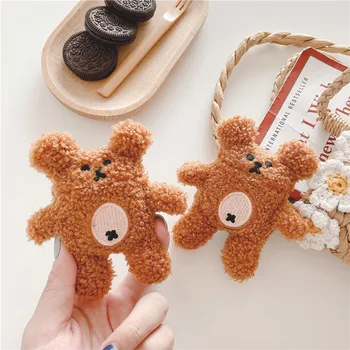 

Cute Plush Bear Case for Apple Airpods 1 2 Bluetooth Earphone Charge Case Protective Cases Skin Accessories Headphones Case