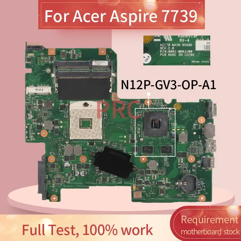 para Acer Aspire 7739 Computador Portátil Placa-mãe Aic70 Rev.2.0 08n10nx3j00 Ddr3 Notebook Mainboard Placa-mãe para notebook - Imagem 2