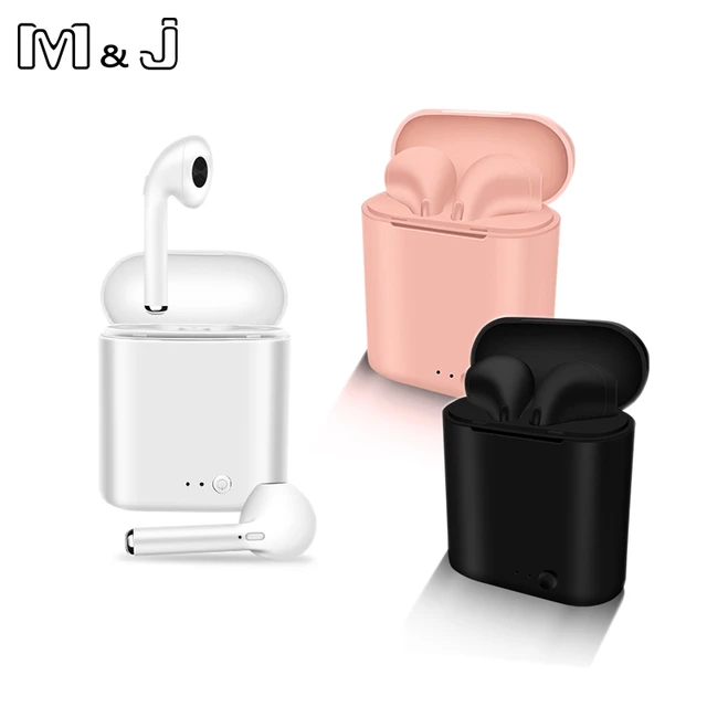 M & J-auriculares inalámbricos i7 Mini, cascos con Bluetooth 5,0, TWS,  pequeños, con caja