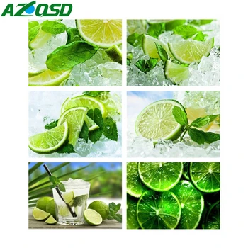

AZQSD 5D DIY Diamond Painting Lemon Diamond Embroidery Mosaic Fruit Picture Of Rhinestones Home Decoration
