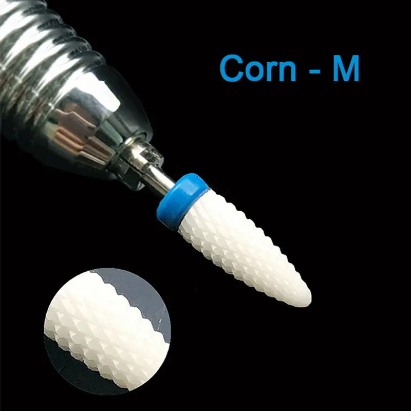Corn M SIMINAIL керамический сверло для ногтей для электрического маникюра и педикюра 3/32 набор сверл для ногтей Средний Керамический Резак для ногтей - Цвет: Corn M