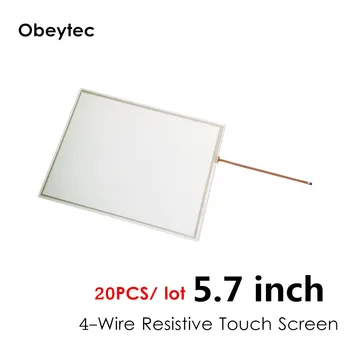 

TP057W4H2*20PCS 5.7 inch 4 wire resistive touch screen panel, AA 116.16*87.12 mm, OA 127*98.43 mm, Panel Only
