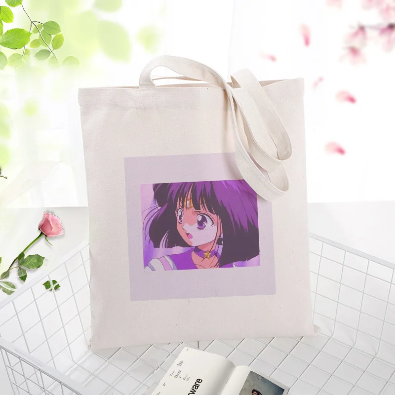 Фиолетовая серия сумки вместительная сумка для покупок сумка на заказ Печать текстовый логотип канва для DIY ежедневного использования Эко