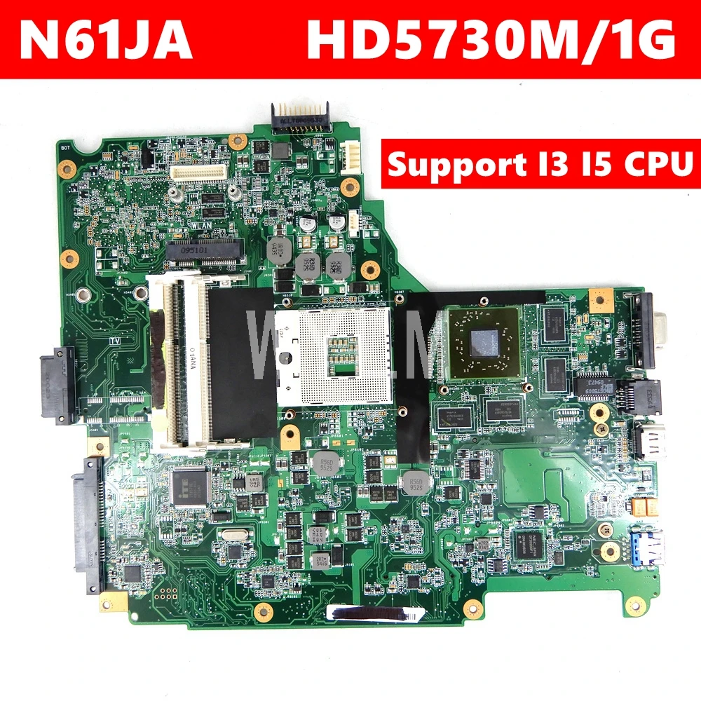 N61JA HD5730M/1G поддержка I3 I5 CPU материнская плата REV2.0 для ASUS N61J ноутбука Тест