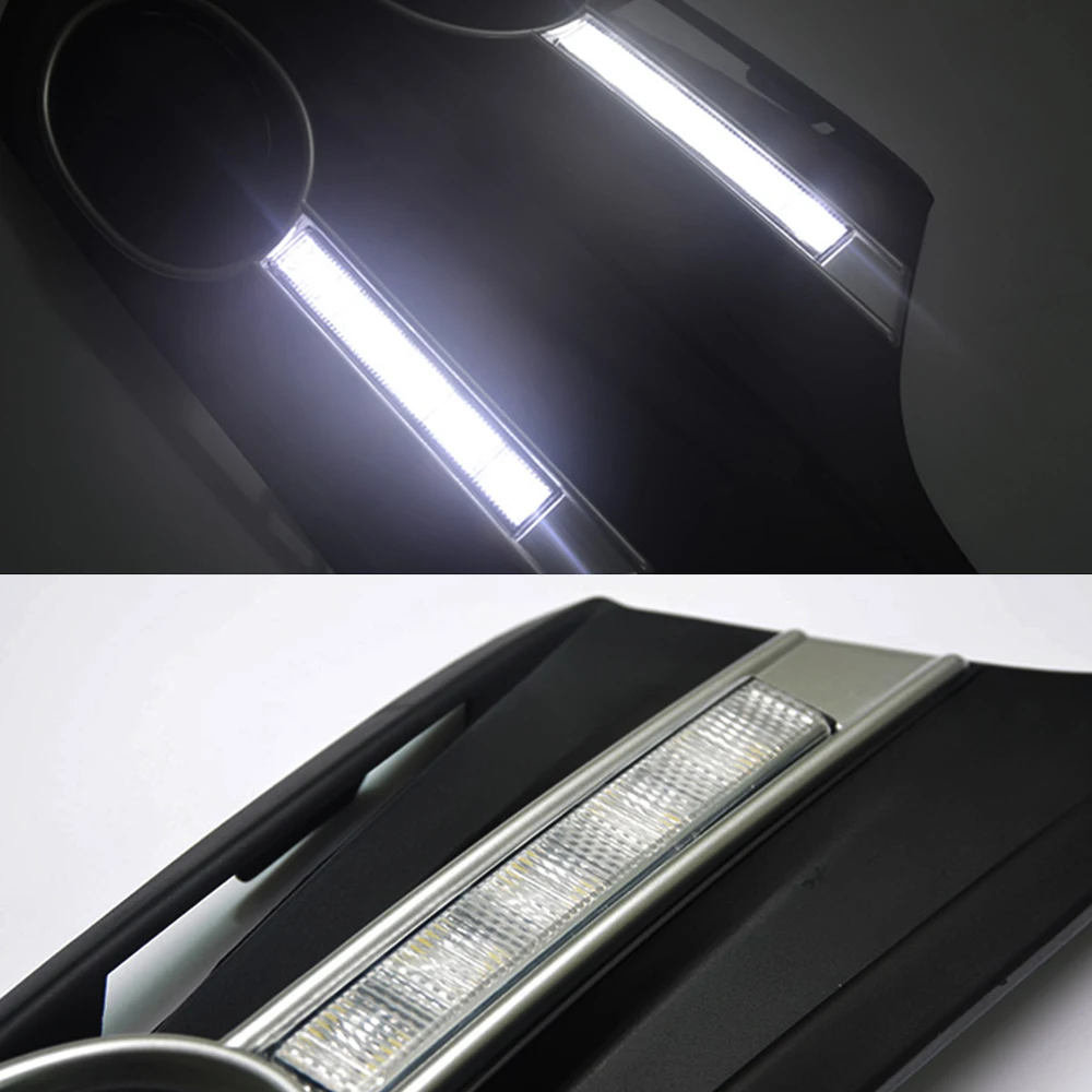 12В дневные ходовые огни дневного Бег светильник s для Volkswagen VW Jetta Sagitar MK6 2012 2013 туман светильник абажур для лампы с металлическим каркаксом