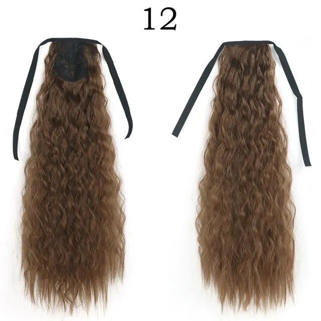 Corn Wavelength Ponytail Synthetic Fake Bandage Hair Extension Black-tailed Blond Girl Heat-resistant Ladies Special Extra Long T4/27/30