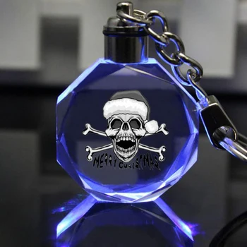 

1 Pc New Cool The Nightmare Before Christmas Crystal Keychain Led Luminous Keychain Colourful Flash Keyring Luminous Toys Gift