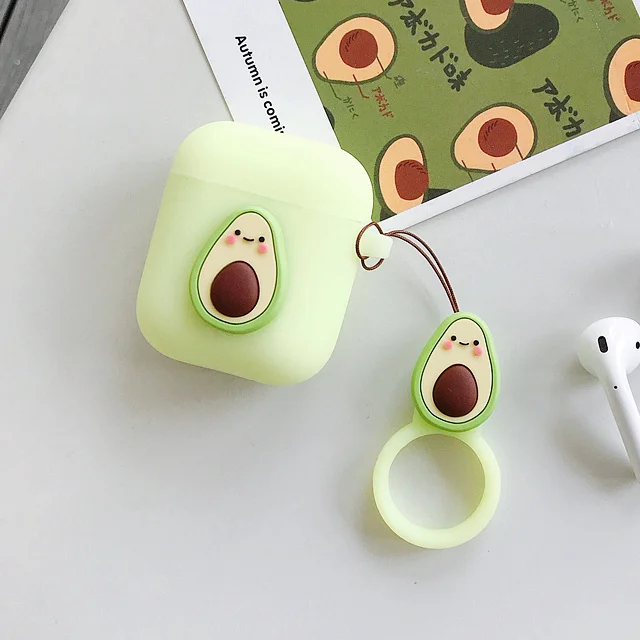 Фрукты Клубника персик авокадо наушники крышка для airpods 2 Чехол для Apple беспроводной Bluetooth наушники защитный чехол мягкий - Цвет: style 1