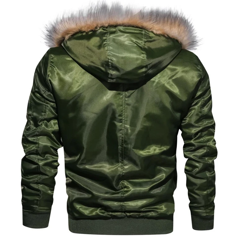 Зимние парки, пальто, армейская Военная флисовая куртка, мужская повседневная куртка с меховым воротником, пальто с капюшоном, пальто для воздушных сил, мотоциклетная Толстая теплая куртка