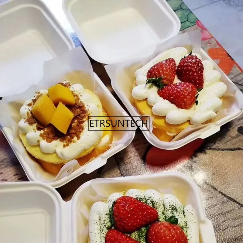 

500pcs Disposable Food Packing Boxes Party Fast Food Hamburger Cake Containers Restaurant Packaging Box Convenient Takeaway Case