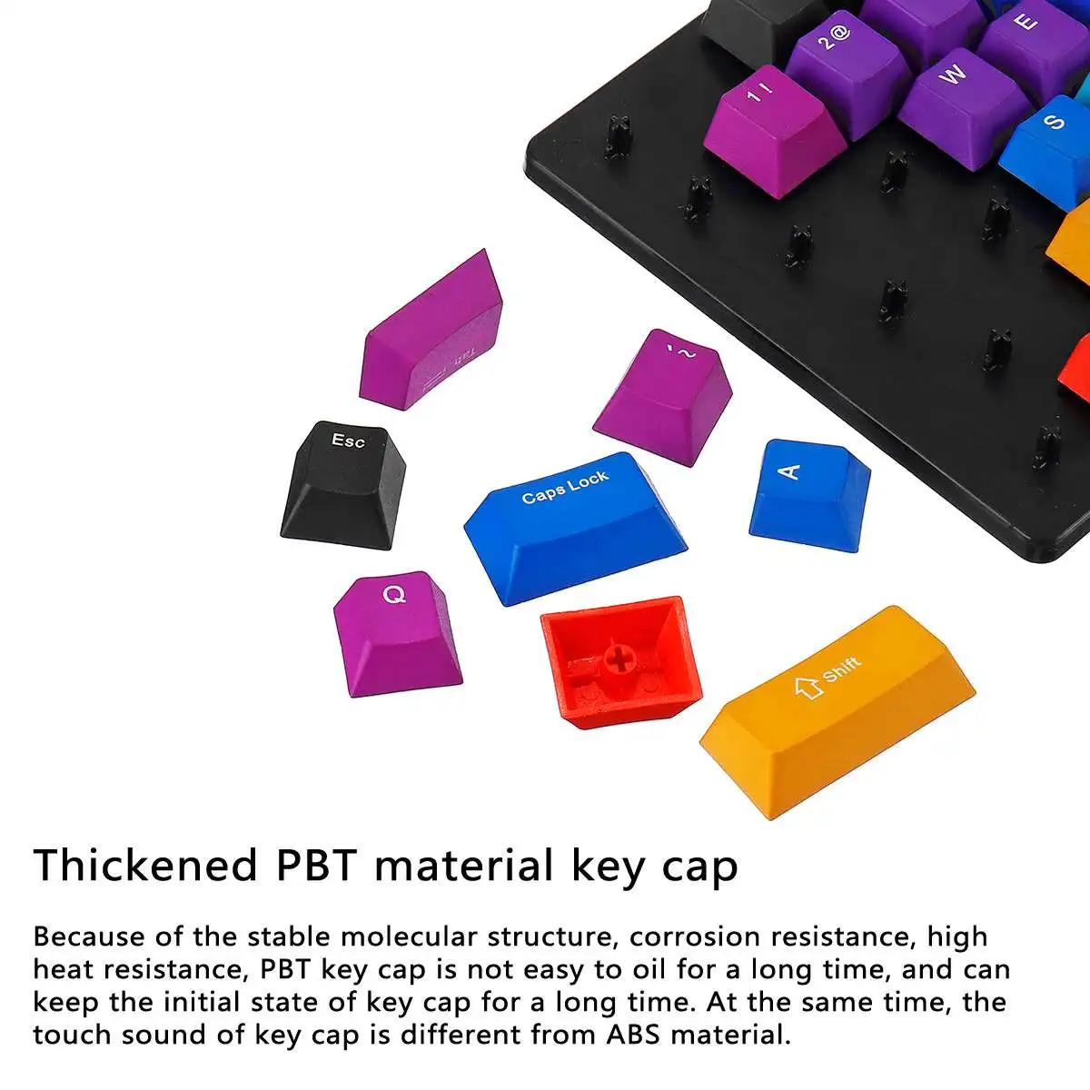 108 keys Gradient PBT Sublimation Keycaps Thermal Sublimation Process 108-key PBT Keycaps Keycaps Only