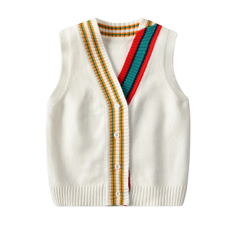 Детские вязаные жилеты, Свитера г., детская одежда осенне-зимняя одежда для маленьких мальчиков, Жилеты топы для детей от 4 до 10 лет, одежда UU7