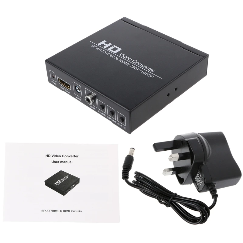 SCART+ HDMI в HDMI HD видео конвертер 720P 1080P 3,5 мм коаксиальный аудио выход D08A
