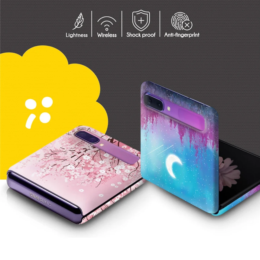 

For Samsung Galaxy Z Flip Zflip SM-F700N Cartoon Fashion Slim Hard Case Colorful Hardcase Folding Foldable Phone Cover
