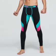 Feitong/сексуальные Лоскутные штаны для мужчин, Осень-зима, цветные сшивание, термобелье-штаны