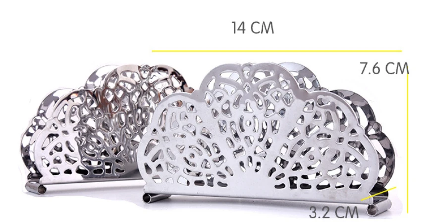 Restaurant Metal Napkin Holder Stand Flower Stainless Steel Tissue Paper Dispensers Box Rack For Storage Shelf Kitchen Organizer