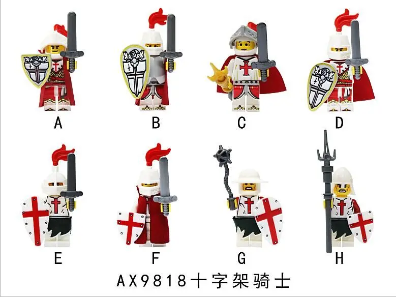 9818 10 шт. фигурки средневековых рыцаря крестоносца Римский командир строительные блоки Подарочные игрушки для детей