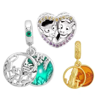 

2019 New Arrival 925 Sterling Silver Beads The Lion King Simba Mufasa Charms fit Original European Bracelets Women DIY Jewelry