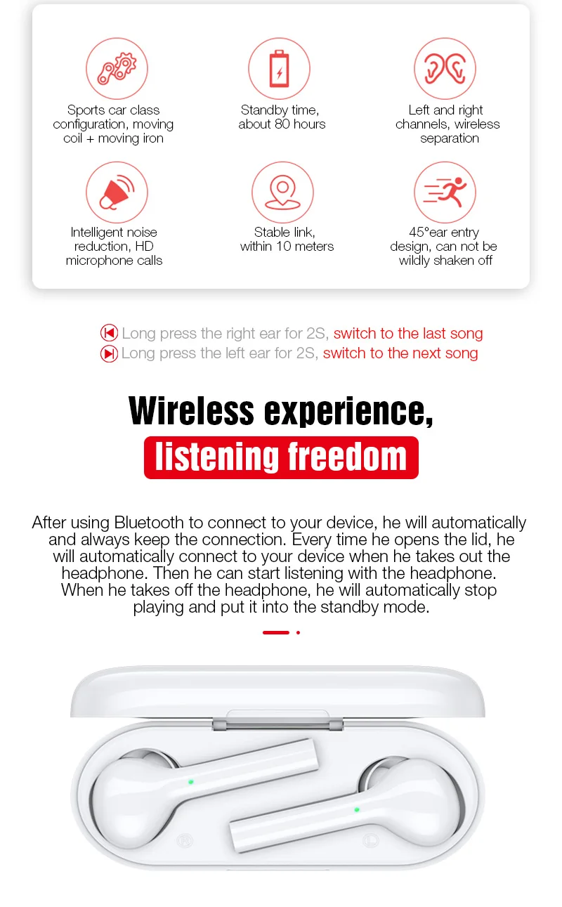 JS18 TWS Bluetooth Беспроводные наушники с сенсорным управлением Freebud спортивная Гарнитура, ecouteur sans fil bluetooth для huawei xiaomi