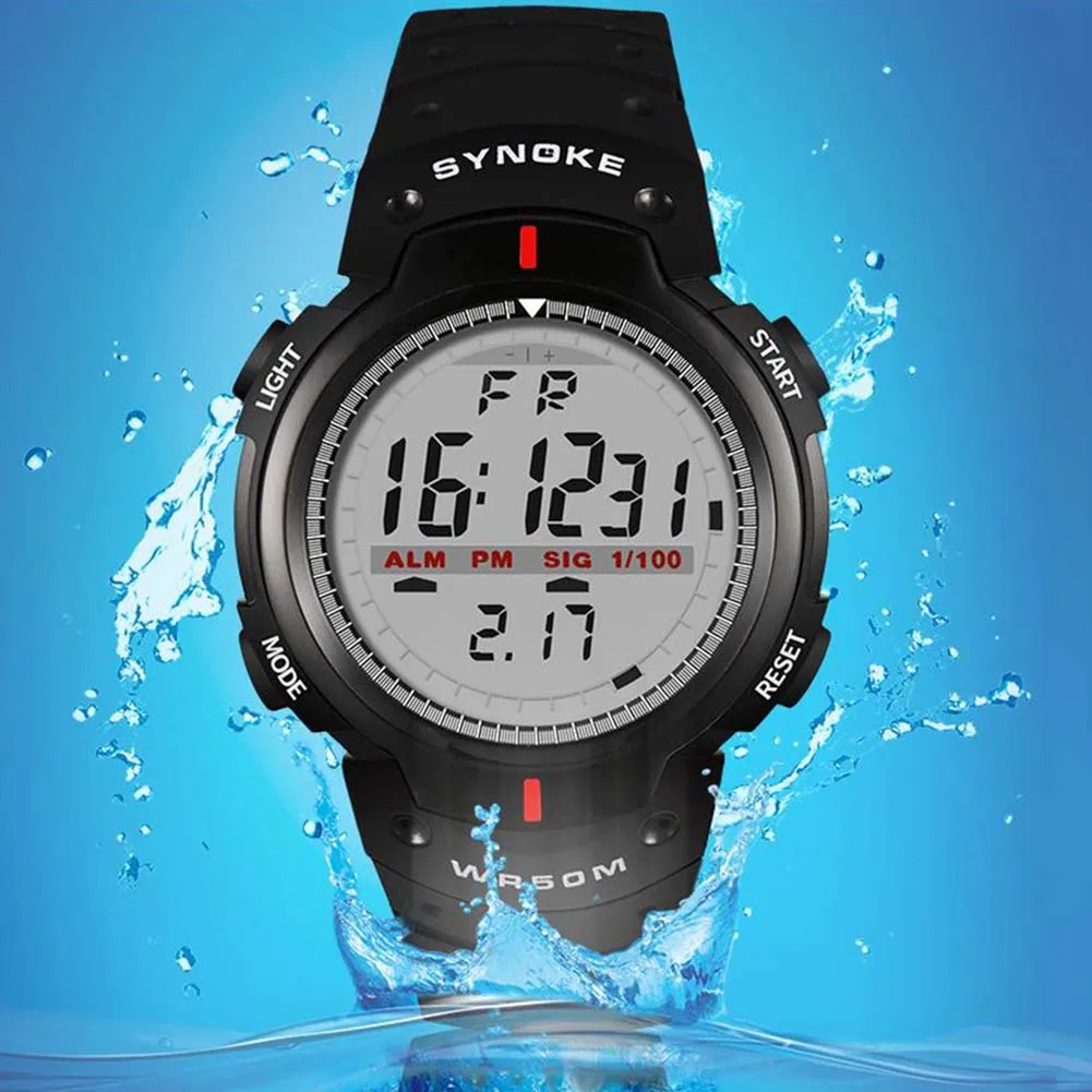 Fashion Men Outdoor Sport Luminous Week Date Alarm Digital Wrist Watch Mas-culino Fashion Men's Watch Large Dial Militarys digital watch,digital wristwatch