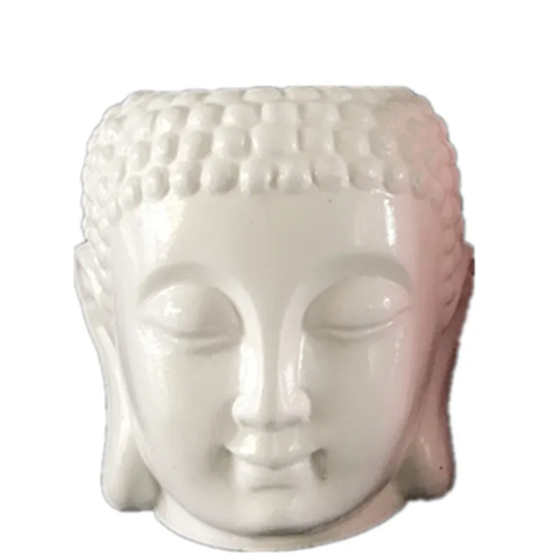 Buddha Head Silicone Mold for Candlestick Tray Making DIY Flower Pot Vase Concrete Pen Holder Planter Mould