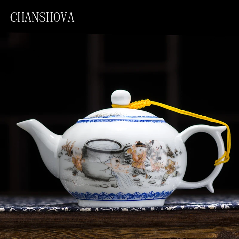 CHANSHOVA Китайский Синий и белый тонкий фарфоровый чайник большой емкости 320 мл 1 л