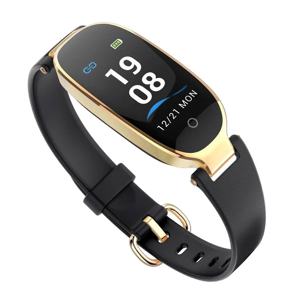 gun gold Bluetooth Смарт часы спортивный браслет для женщин браслет с пульсометром фитнес трекер Шагомер лучшие подарки - Цвет: gun gold