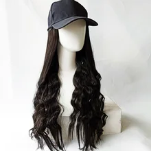Модный кудрявый парик шляпа женские длинные волосы шерсть ролл шляпа одна женская зимняя природа Полный головной убор волосы бейсболка