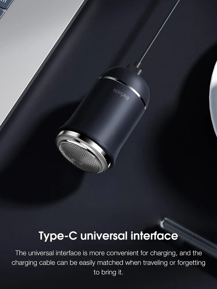 ENCHEN Mini Electric Face Shaver For Men Rechargeable Shaving Beard Machine Wet-Dry Dual Use Waterproof Traveller Electric Razor