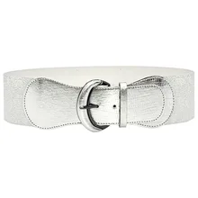 1PC Imitation Leather Girdle For Women Plus Size High Quality Metal Buckle Waistband Stylish Faux Leather Cummerbunds