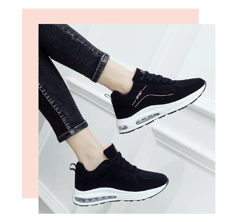Tenis feminino Tenis Mujer, г.,, Женская теннисная обувь женская обувь, увеличивающая рост черные кроссовки с воздушной подушкой высокого качества