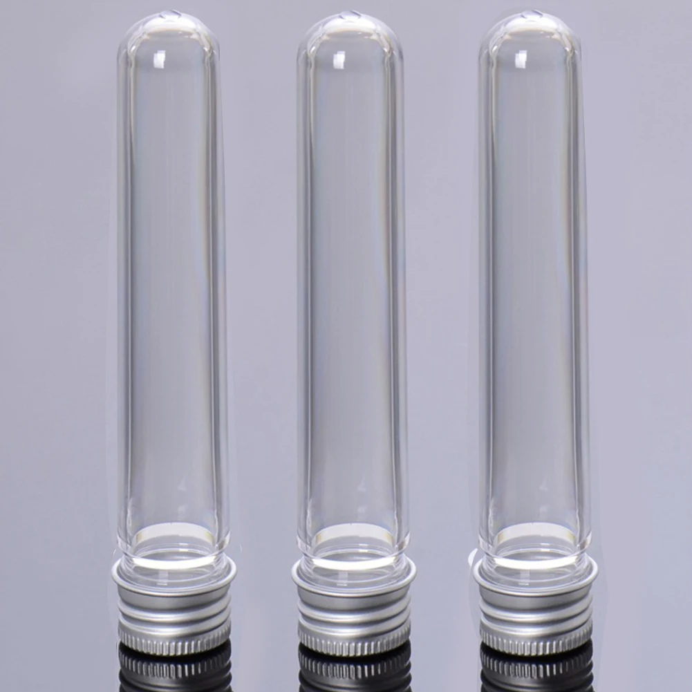 Multi-Purpose Test Tube Nuts Clear Lab Lid Bottle Plastic Candy USB Cable 45ml 10pcs