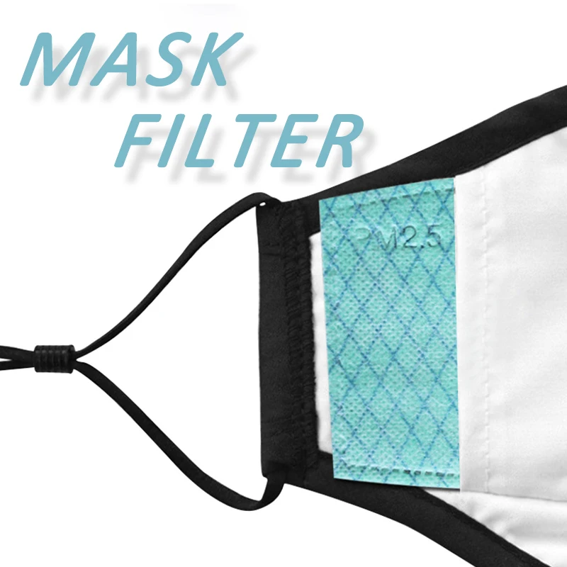

100Pcs/Lot 3 Layers PM2.5 Activated Carbon Filter paper Anti haze Insert Protective Filter Replacement Insert Face mouth Mask