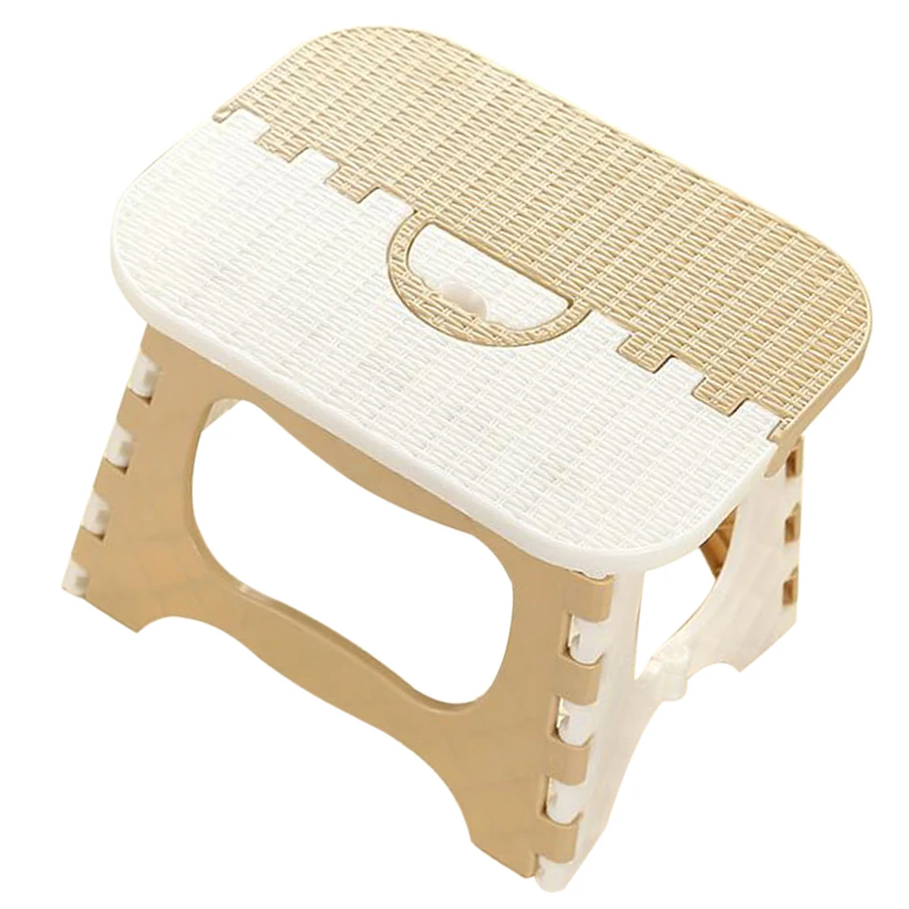 Portable Folding Step Stool Bathroom Lightweight Footstool for Kids Sky blue