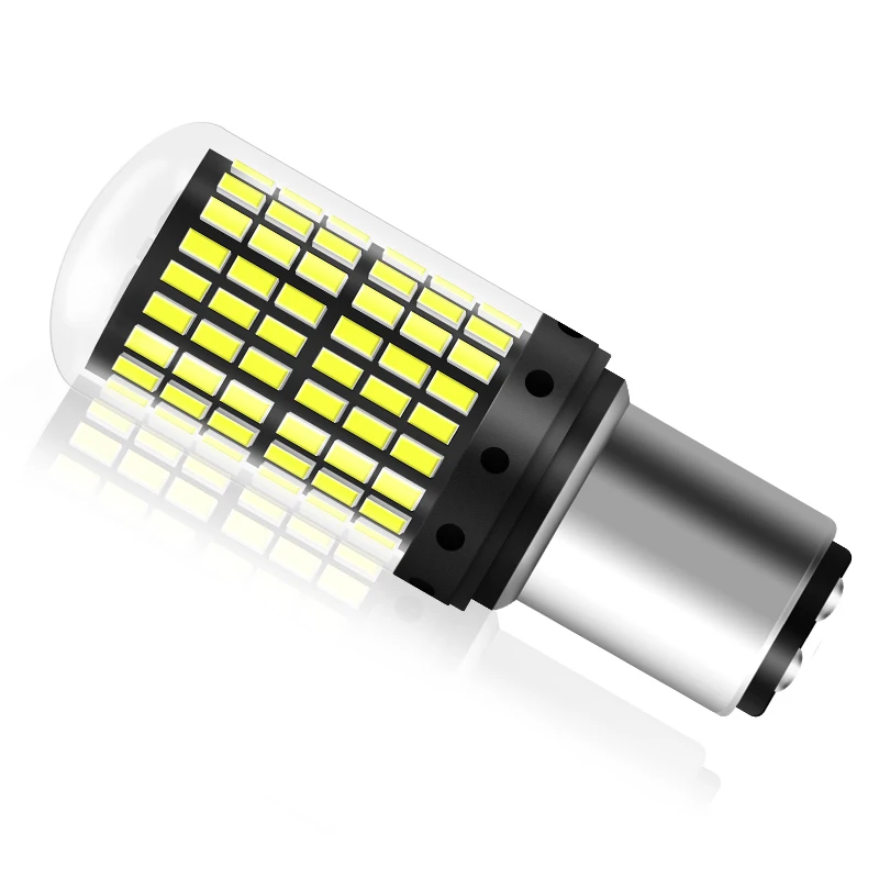 2 шт. 1157 BAY15D P21/5 Вт супер яркий 2000Lm 144 SMD СВЕТОДИОДНЫЙ Автомобильный стоп-сигнал дневного света Поворотная сигнальная лампочка красный желтый белый