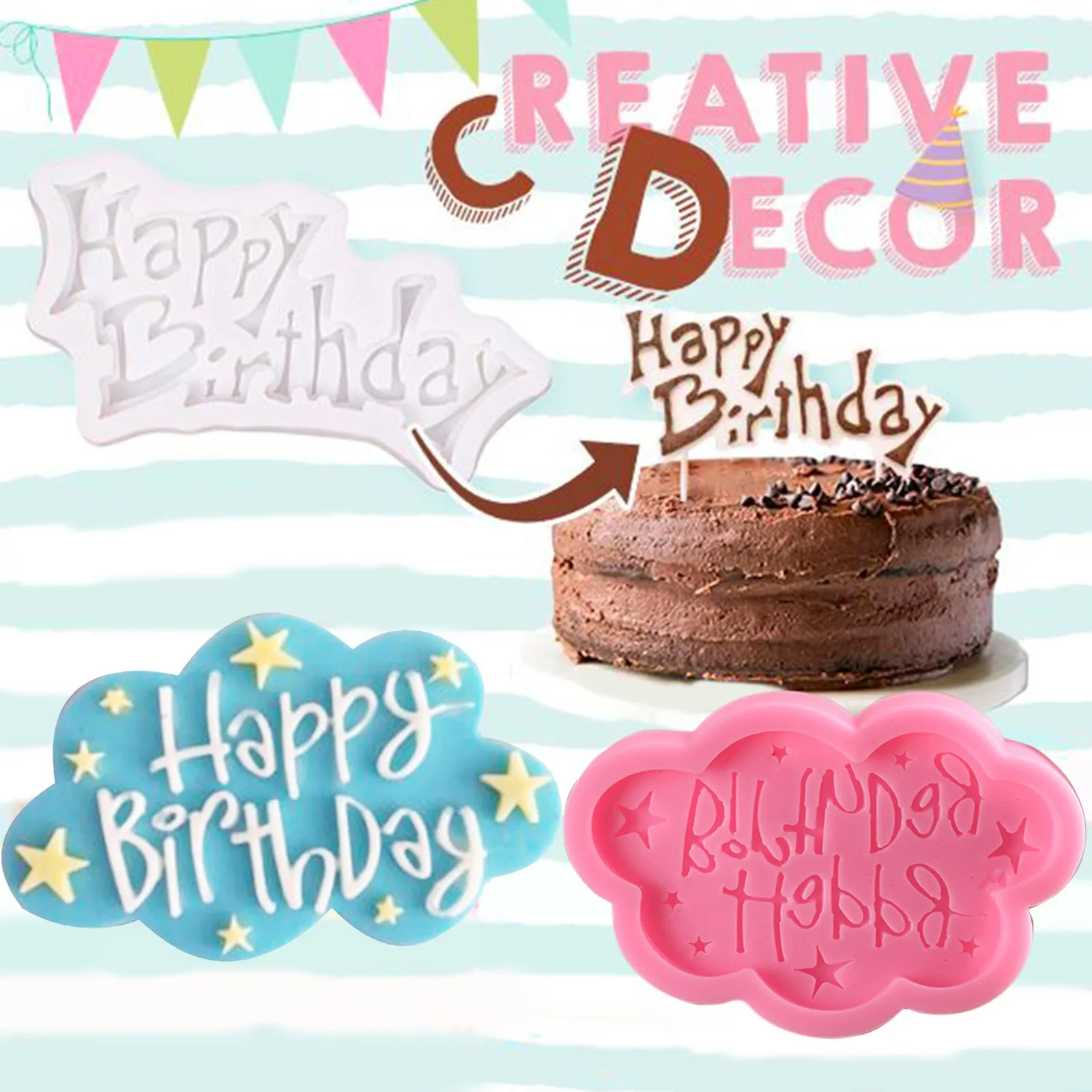 Letter form silicone mold chocolate fondant cake decoration Tools cupcake mould