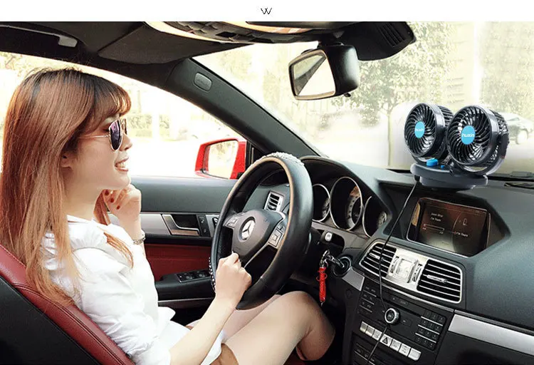 Huxin HX-513 автомобиль установлен автомобиля с двойной головкой вентилятора 24V вентилятор транспортного средства всех направлениях регулирования 4-дюймовый