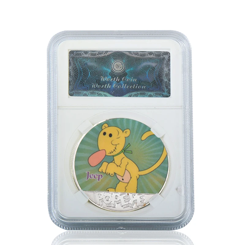 coin with case 3 WR Popeye Посеребренная металлическая копия монет мультяшный персонаж копия монеты коллекционные вещи Россия Подарки на день рождения сувениры - Цвет: coin with case 3